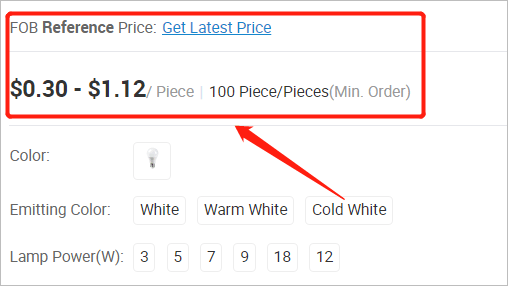 سعر فوب على علي بابا